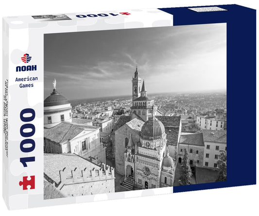 Noah Jigsaw Puzzle Tokyo, Japan with the tower at dusk from Toranomon in black white 1000 pieces