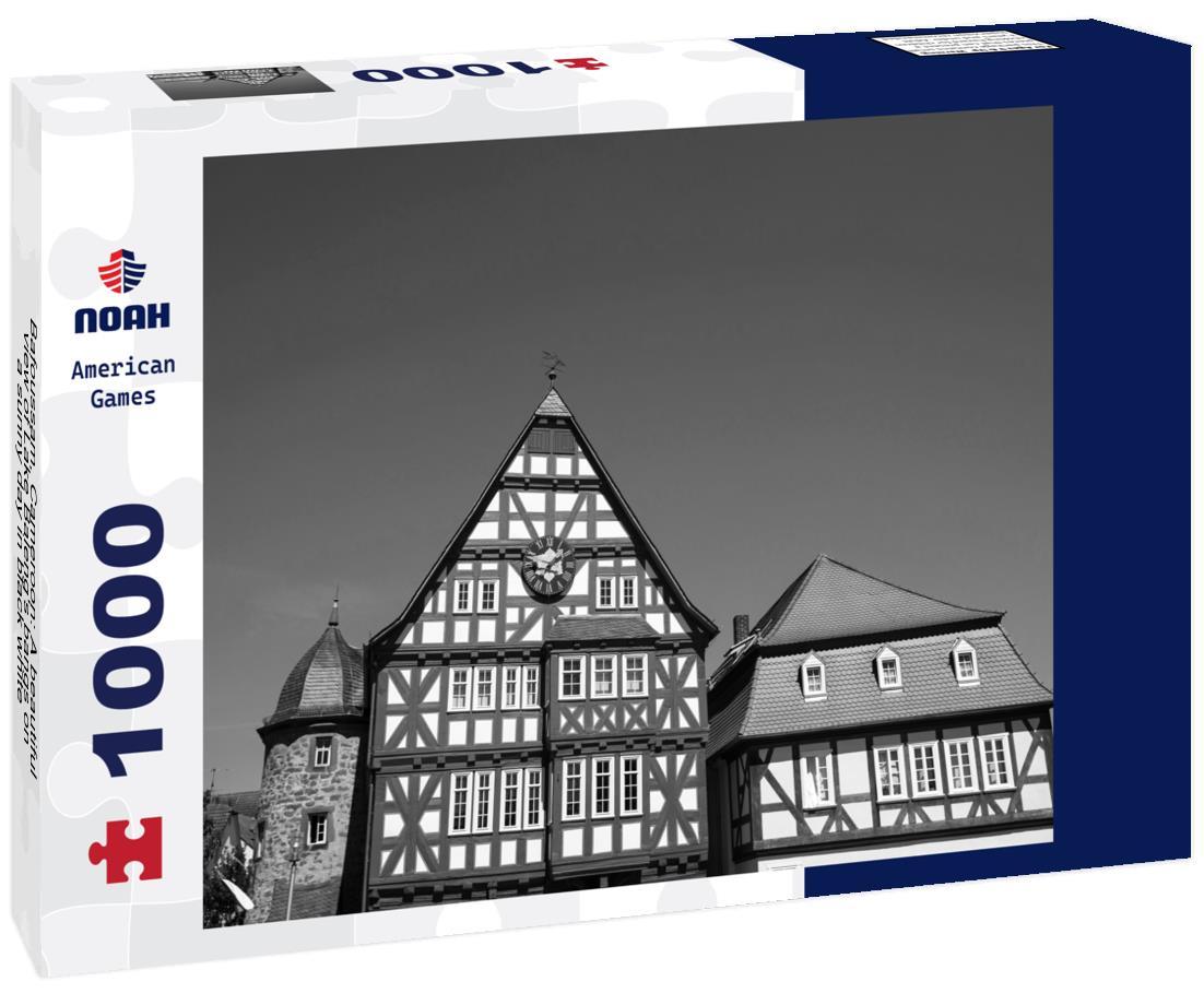 Noah Jigsaw Puzzle Bafoussam, Cameroon: A beautiful view of Lake Baleng's bangs on a sunny day in black white 1000 pieces