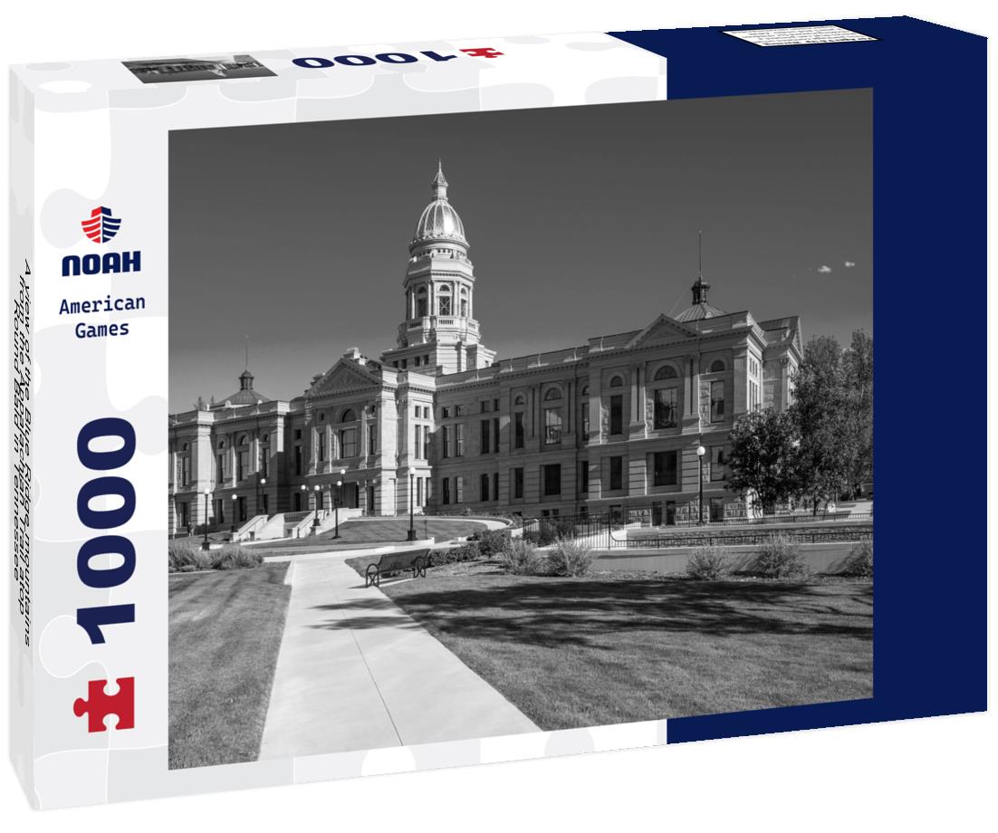 Noah Jigsaw Puzzle A view of the Blue Ridge mountains from the Appalachian Trail atop Round Bald in Tennessee-North Carolina in black white 1000 pieces