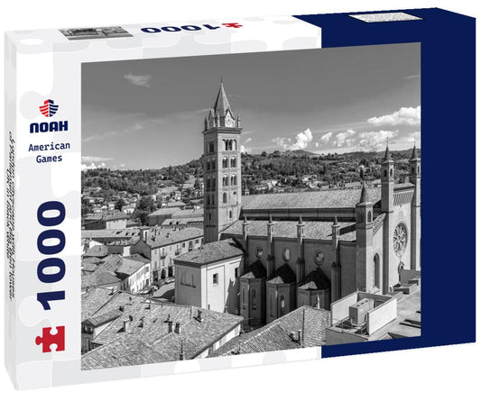 Noah Jigsaw Puzzle London cityscape with Houses of Parliament and Big Ben tower, UK in black white 1000 pieces