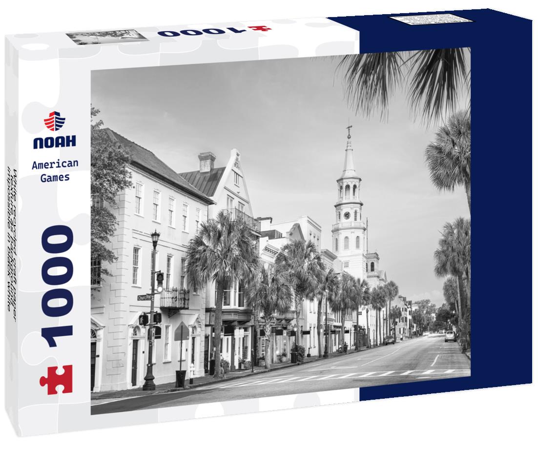 Noah Jigsaw Puzzle White recycled craft paper texture as background - impossible in black white 1000 pieces