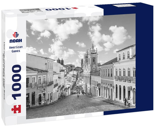 Noah Jigsaw Puzzle View over Cadaques, Costa Brava, Spain in black white 1000 pieces