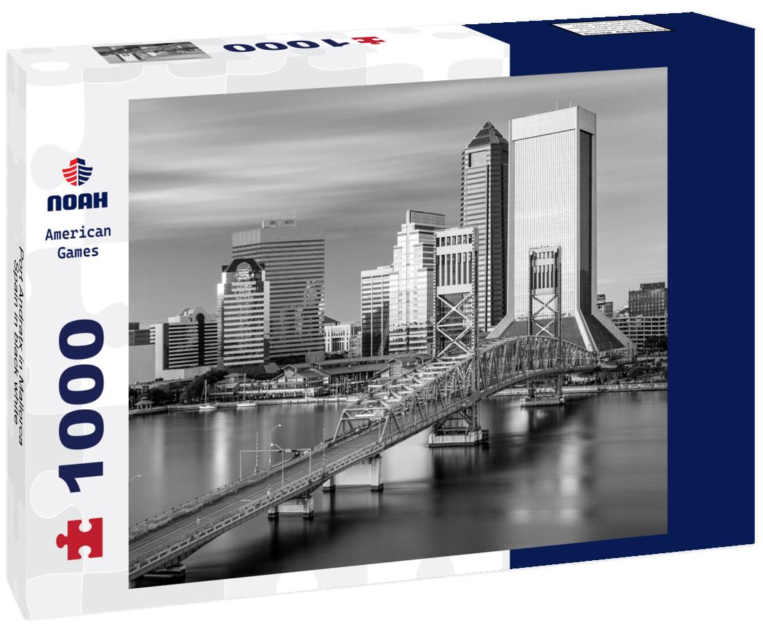 Noah Jigsaw Puzzle Port Andratx in Mallorca Spain in black white 1000 pieces