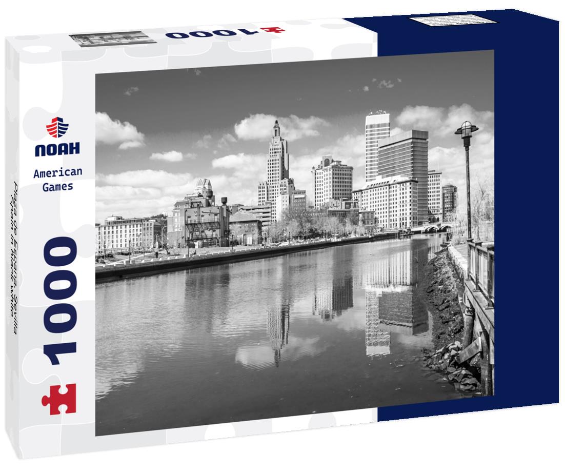 Noah Jigsaw Puzzle Plaza de Espana, Sevilla, Spain in black white 1000 pieces