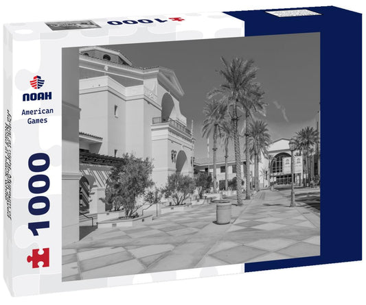 Noah Jigsaw Puzzle Dubai at night. Museum of the future on Sheikh Zayed Road in black white 1000 pieces