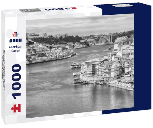Noah Jigsaw Puzzle Brooklyn Bridge, Skyline of New York City USA in black white 1000 pieces