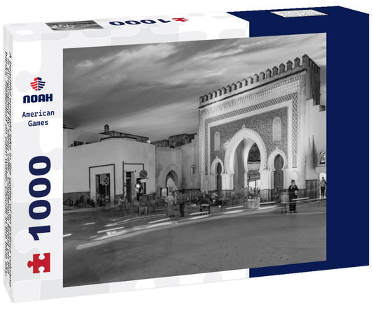 Noah Jigsaw Puzzle A beautiful emerald lake in the crater of an extinct volcano is surrounded by steep cliffs. Coniferous forest on the banks. Reflection on calm water. Clouds in the blue sky. Tritriva lake. Madagascar in black white 1000 pieces