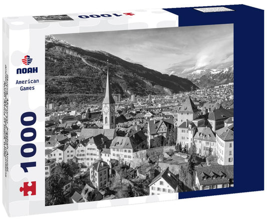 Noah Jigsaw Puzzle Skoura, Morocco. Kasbah Amridil, ancient citadel in High Atlas mountains, North Africa in black white 1000 pieces