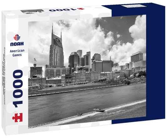 Noah Jigsaw Puzzle Iconic church in Stowe Vermont with colorful fall foliage in black white 1000 pieces