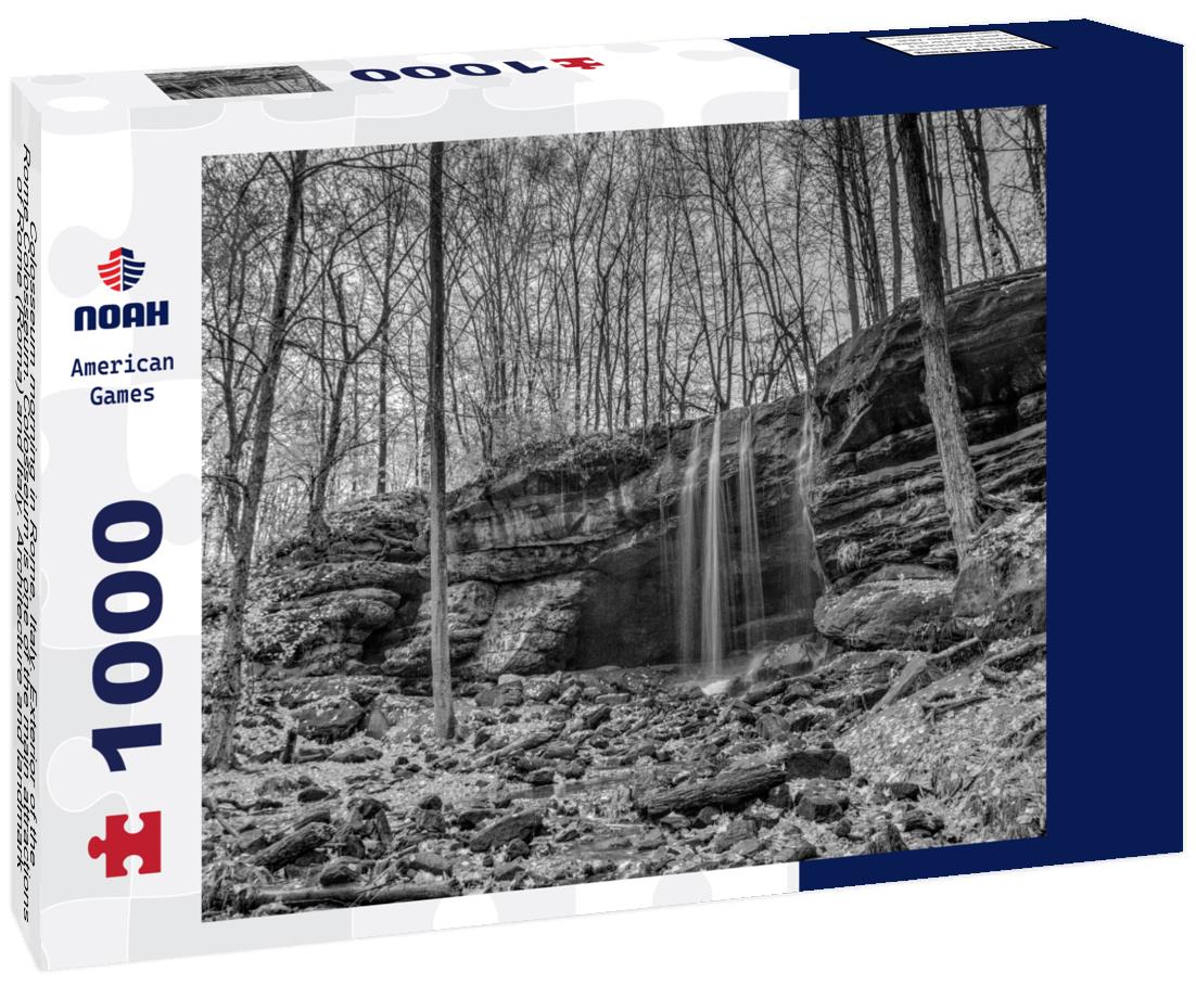 Noah Jigsaw Puzzle Colosseum morning in Rome, Italy. Exterior of the Rome Colosseum. Colosseum is one of the main attractions of Rome (Roma) and Italy. Architecture and landmark of Rome and Italy in black white 1000 pieces