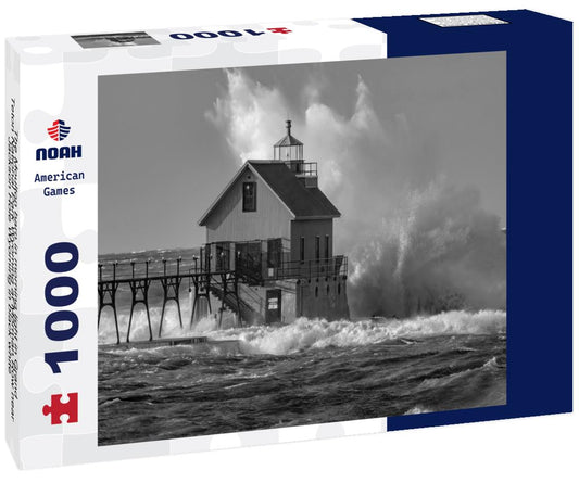 Noah Jigsaw Puzzle The Moulton barn in morning light in Grand Teton National Park Wyoming at Morman Row near Jackson Hole Wyoming in black white 1000 pieces