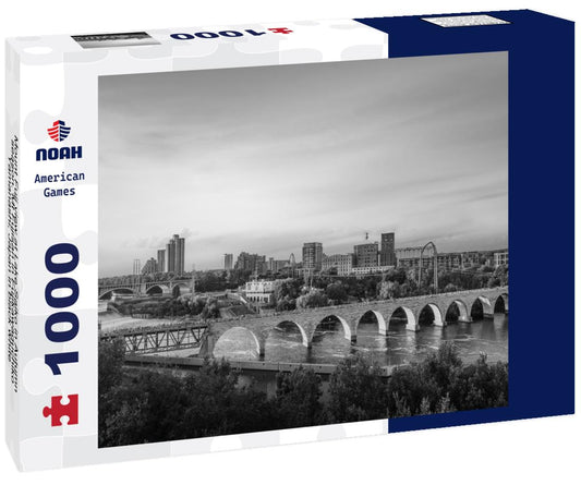 Noah Jigsaw Puzzle Mount Fuji view at Lake Saiko in Autumn season. Mt Fujisan in Fujikawaguchiko, Yamanashi, Japan in black white 1000 pieces