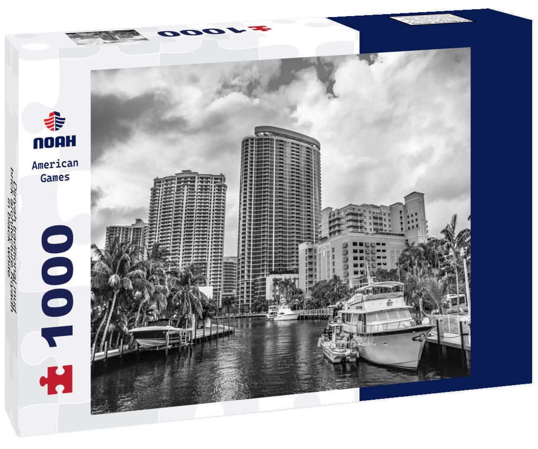 Noah Jigsaw Puzzle Diriyah traditional mud-brick architecture Riyadh in black white 1000 pieces