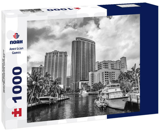 Noah Jigsaw Puzzle Diriyah traditional mud-brick architecture Riyadh in black white 1000 pieces