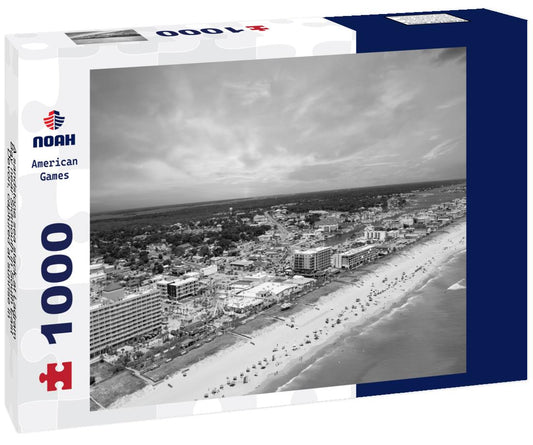 Noah Jigsaw Puzzle A sandstone sea stack at Ladram Bay near Sidmouth in South East Devon, captured at sunrise in July in black white 1000 pieces