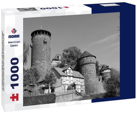 Noah Jigsaw Puzzle A shot from within the forest on Devil's lake capturing the beauty of autumn in Wisconsin through the beautiful hues of yellow and gold in black white 1000 pieces