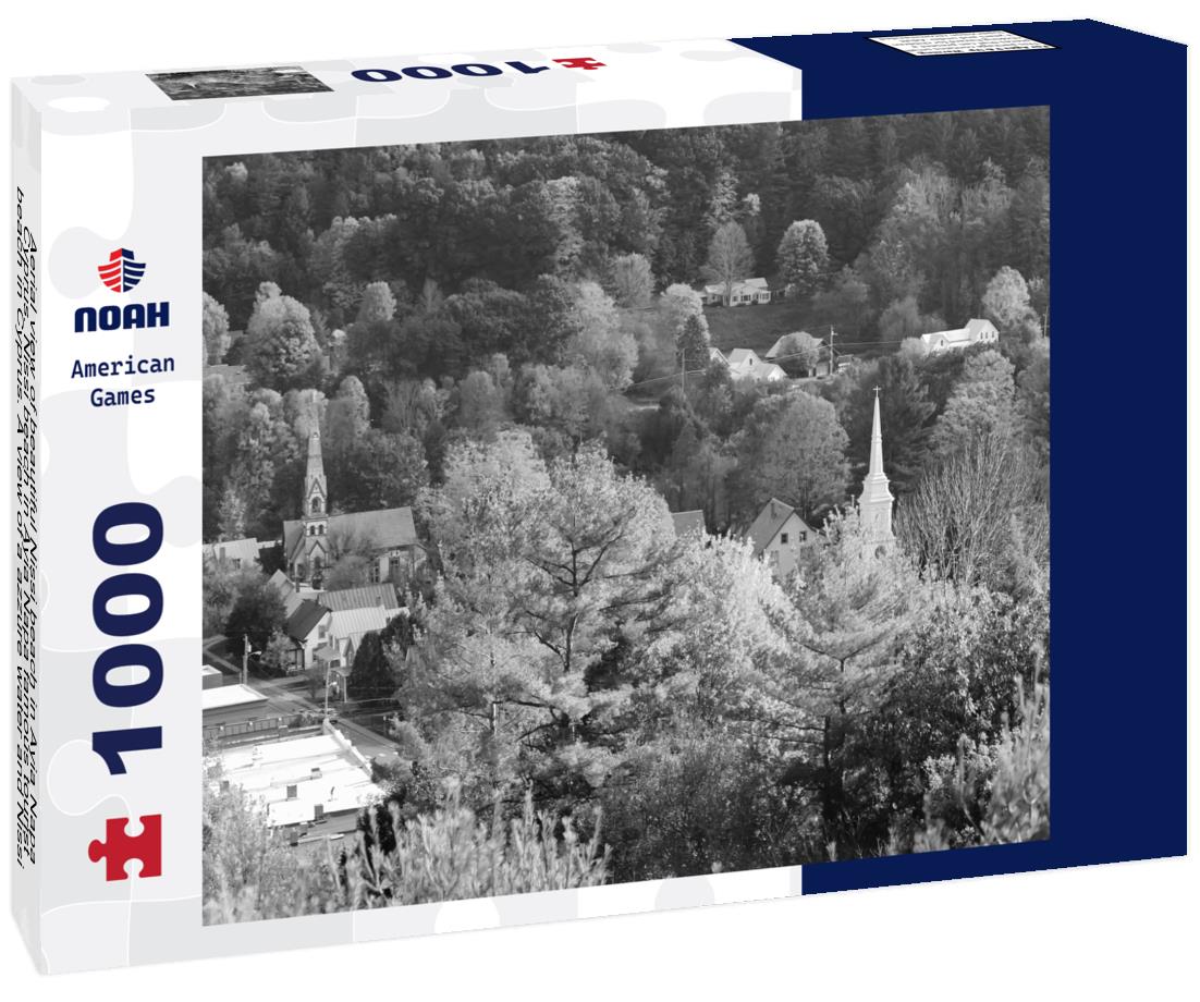 Noah Jigsaw Puzzle Aerial view of beautiful Nissi beach in Ayia Napa, Cyprus. Nissi beach in Ayia Napa famous tourist beach in Cyprus. A view of a azzure water and Nissi beach in Aiya Napa, Cyprus in black white 1000 pieces