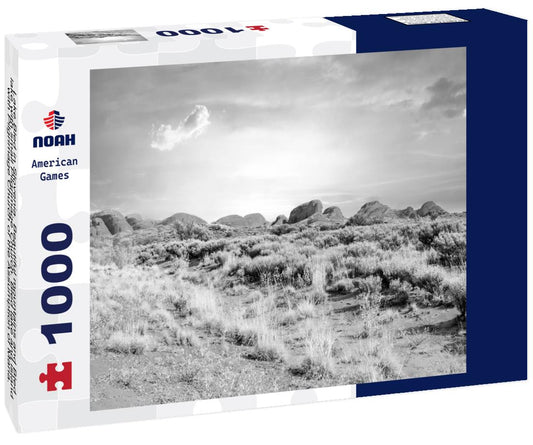 Noah Jigsaw Puzzle Lake Bled in Slovenia. Beautiful mountains and Bled lake with small Pilgrimage Church. Bled lake and island with Pilgrimage Church of the Assumption of Maria. Bled, Slovenia, Europe in black white 1000 pieces