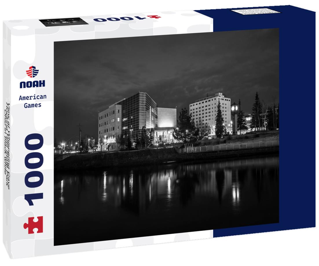 Noah Jigsaw Puzzle View at Whispering Cave, Hocking Hills State Park, Ohio in black white 1000 pieces