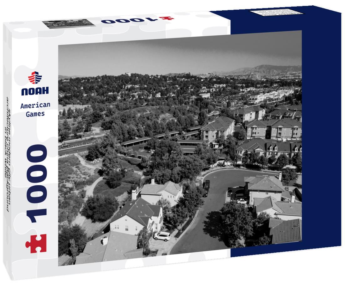 Noah Jigsaw Puzzle skyline modern city urban architecture china Background in black white 1000 pieces