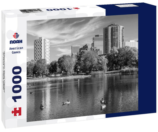 Noah Jigsaw Puzzle Wisconsin State Capitol at Dusk in black white 1000 pieces