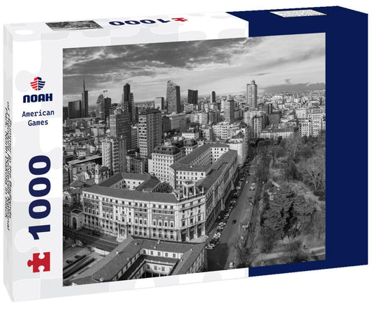 Noah Jigsaw Puzzle Summer in the Badlands of Theodore Roosevelt National Park, North Dakota in black white 1000 pieces