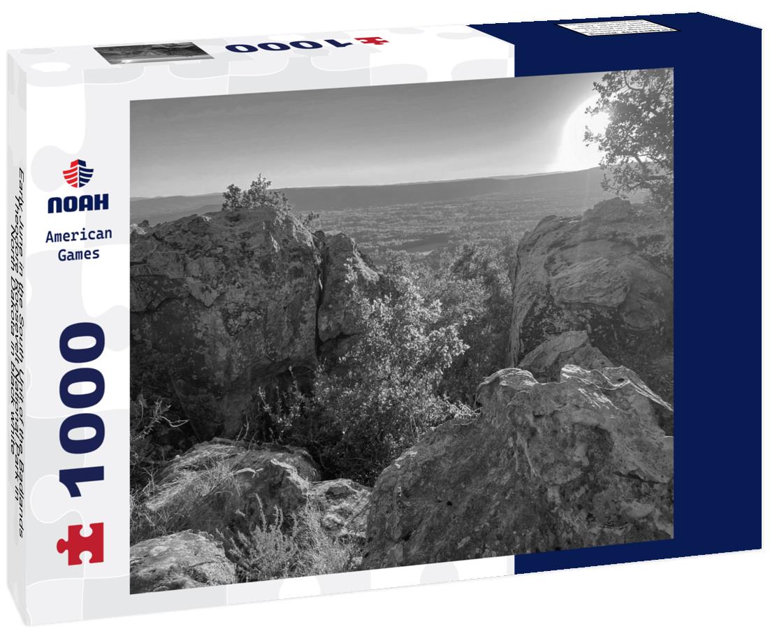 Noah Jigsaw Puzzle Early June in the South Unit of the Badlands, Theodore Roosevelt National Park in North Dakota in black white 1000 pieces