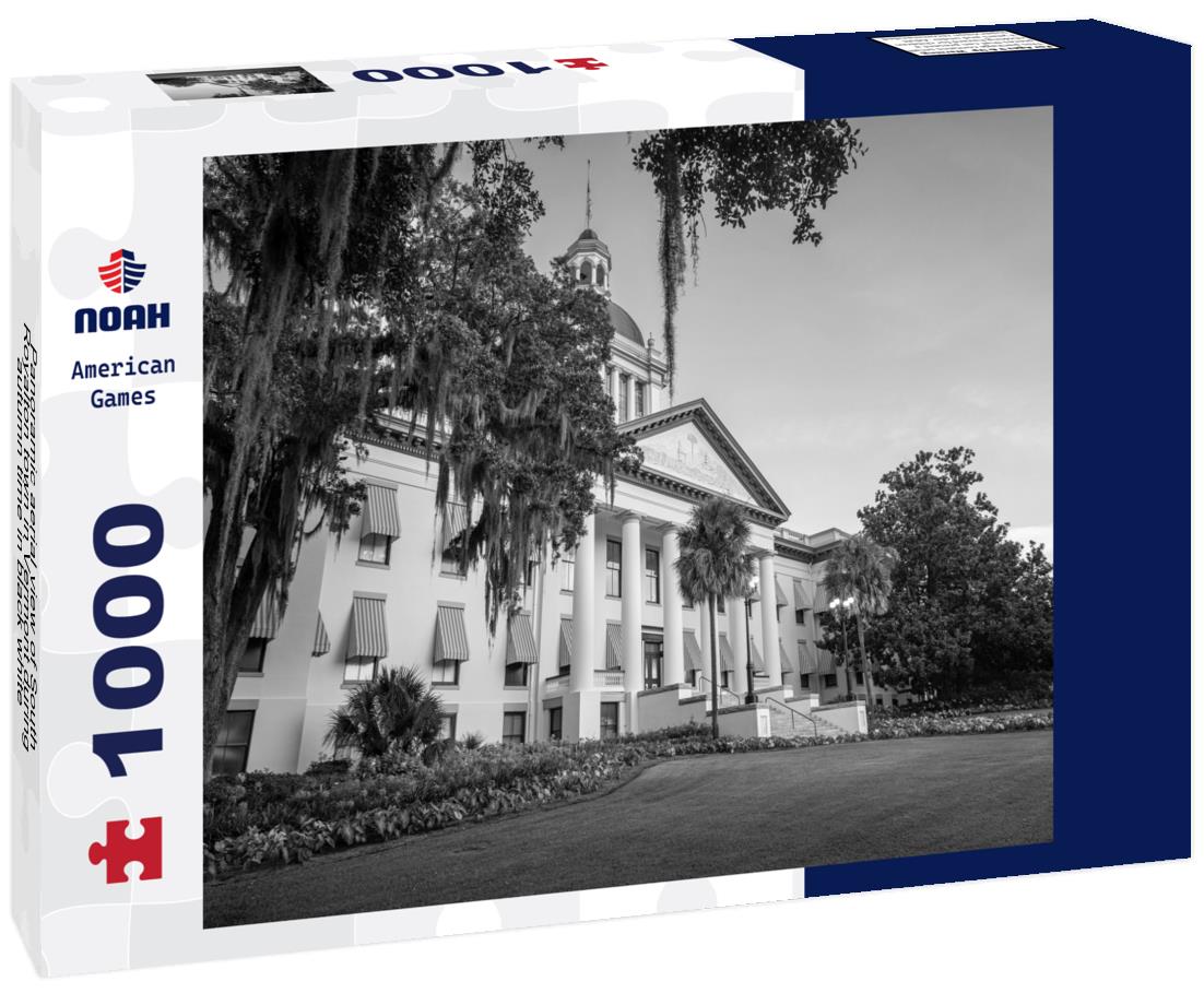 Noah Jigsaw Puzzle Panoramic aerial view of South Royalton town in Vermont during autumn time in black white 1000 pieces