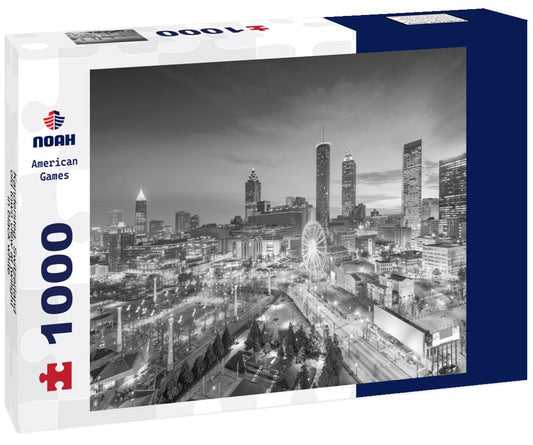 Noah Jigsaw Puzzle Kandersteg, Switzerland old town view at twilight in black white 1000 pieces