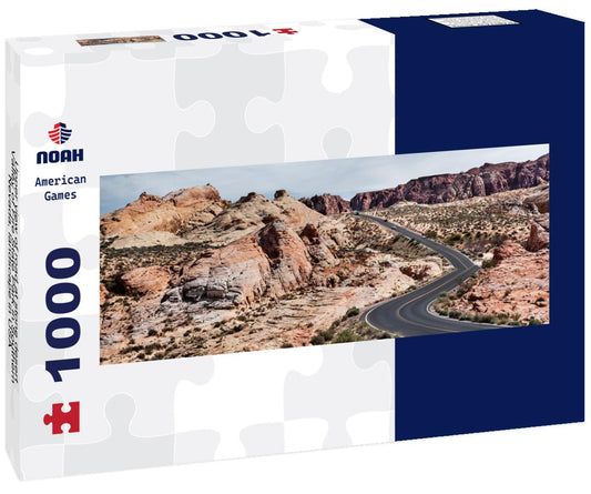 Noah Jigsaw Puzzle Upper view of road at stone desert, Valley of Fire State Park in Southern Nevada, landscape in USA panorama 1000 pieces