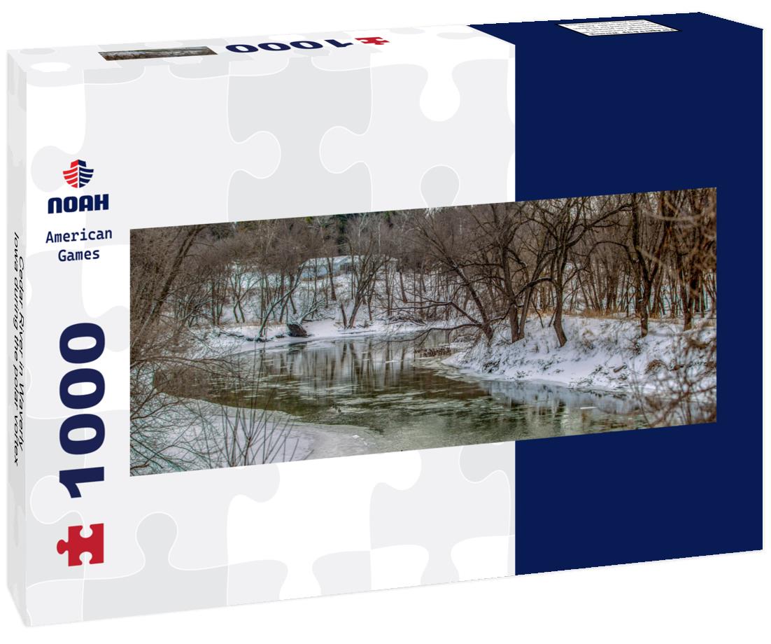 Noah Jigsaw Puzzle Cedar River in Waverly, Iowa during the polar vortex panorama 1000 pieces