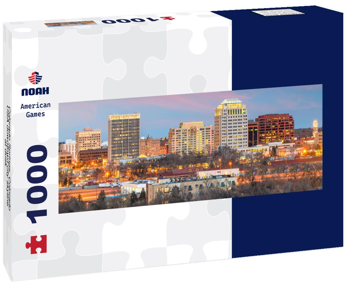 Noah Jigsaw Puzzle Colorado Springs, Colorado, USA downtown city skyline at dusk panorama 1000 pieces
