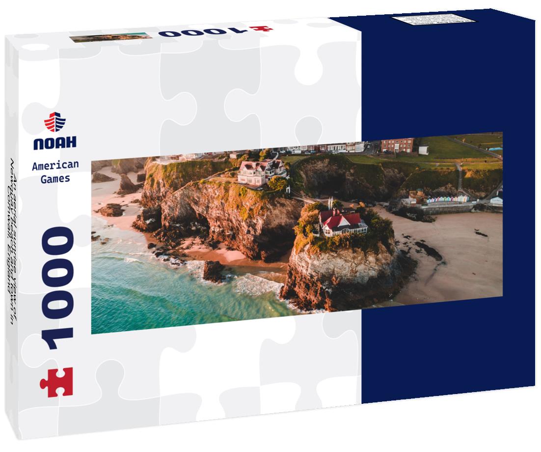 Noah Jigsaw Puzzle An aerial sunrise view of Newquay beach and town in Cornwall, England panorama 1000 pieces