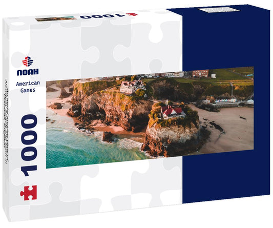 Noah Jigsaw Puzzle An aerial sunrise view of Newquay beach and town in Cornwall, England panorama 1000 pieces