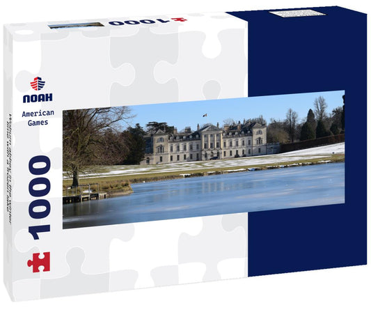 Noah Jigsaw Puzzle Woburn abbey in the winter time with a frozen lake panorama 1000 pieces