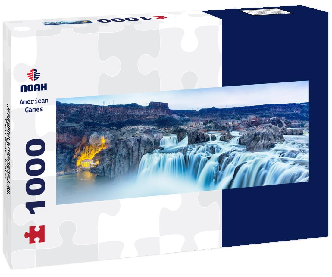Noah Jigsaw Puzzle Beautiful Shoshone Fall in blue hour. Snake River, Twin Falls, Idaho panorama 1000 pieces