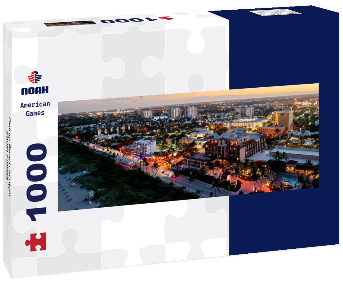 Noah Jigsaw Puzzle Delray Beach at night, South Florida panorama 1000 pieces
