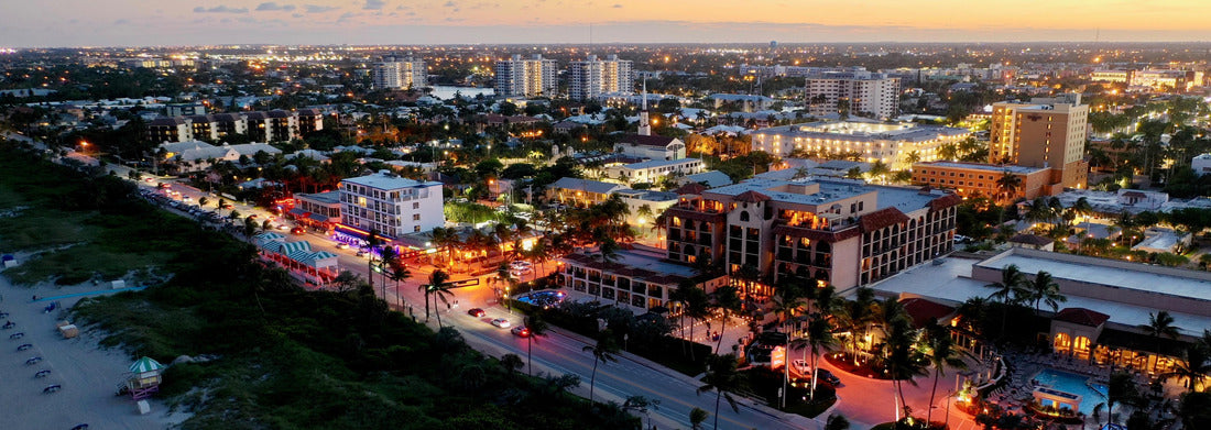 Noah Jigsaw Puzzle Delray Beach at night, South Florida panorama 1000 pieces