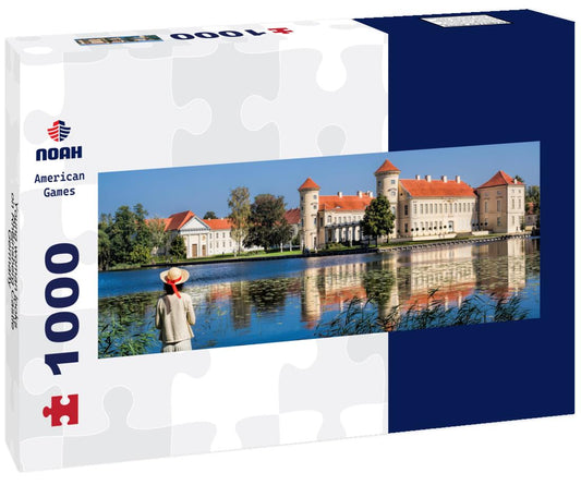 Noah Jigsaw Puzzle Young woman looks on Rheinsberg Castle, Germany panorama 1000 pieces