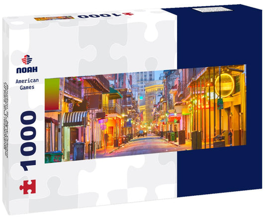 Noah Jigsaw Puzzle Bourbon St, New Orleans, Louisiana, USA cityscape of bars and restaurants at twilight panorama 1000 pieces