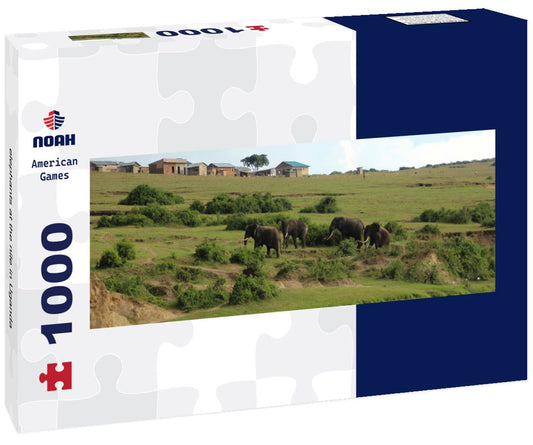 Noah Jigsaw Puzzle elephants at the nile in Uganda panorama 1000 pieces