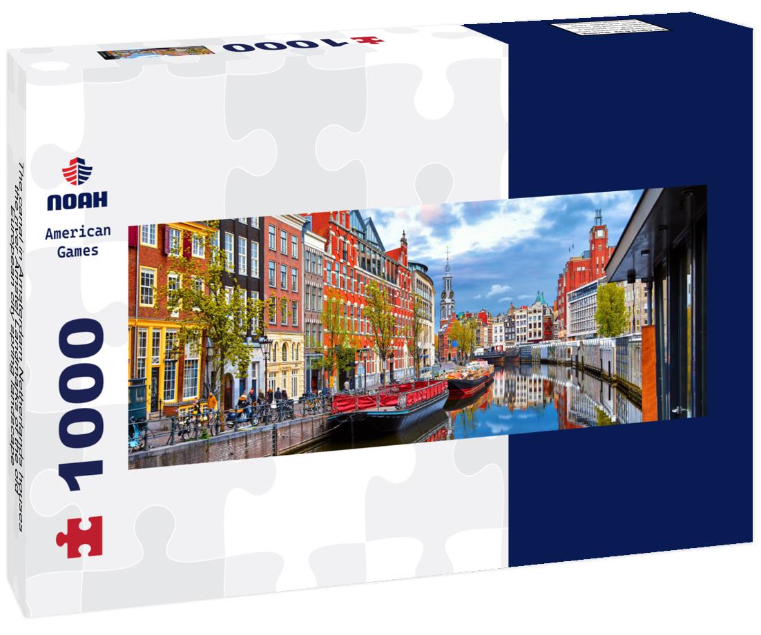 Noah Jigsaw Puzzle The canal in Amsterdam Netherlands houses the river Amstel Landmarks of the old European city spring landscape panorama 1000 pieces