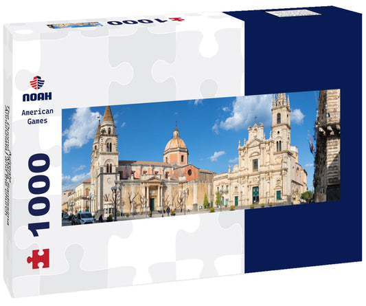Noah Jigsaw Puzzle Acireale - The Duomo (Maria Santissima Annunziata) and the church Basilica dei Santi Pietro e Paolo panorama 1000 pieces