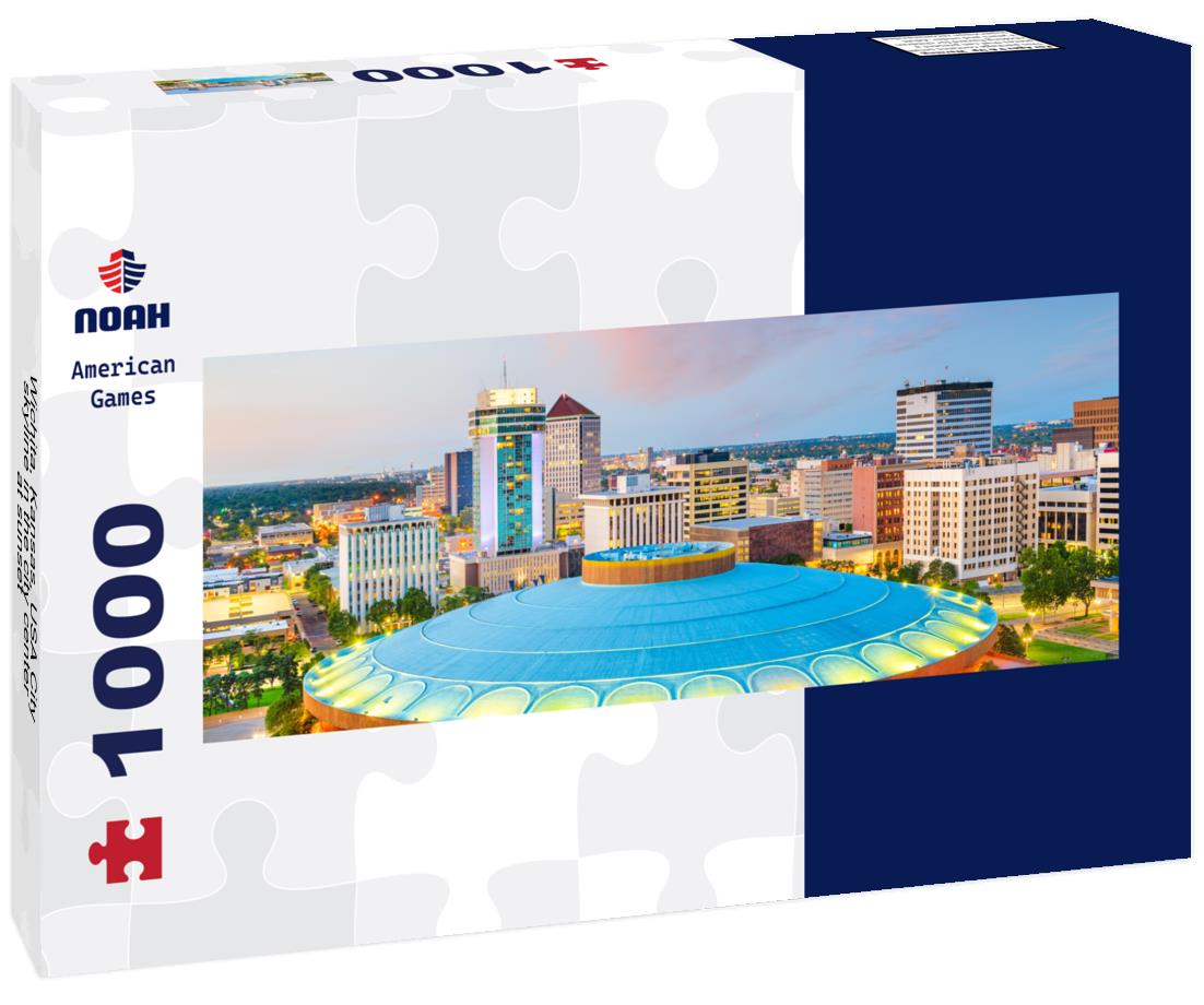 Noah Jigsaw Puzzle Wichita, Kansas, USA City skyline in the city center at sunset panorama 1000 pieces