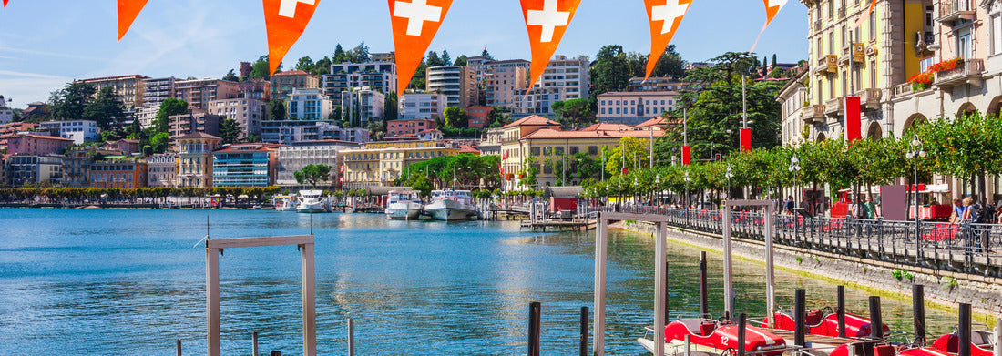 Noah Jigsaw Puzzle Panoramic view of Lake Lugano, mountains and the city of Lugano, Ticino Canton, Switzerland panorama 1000 pieces
