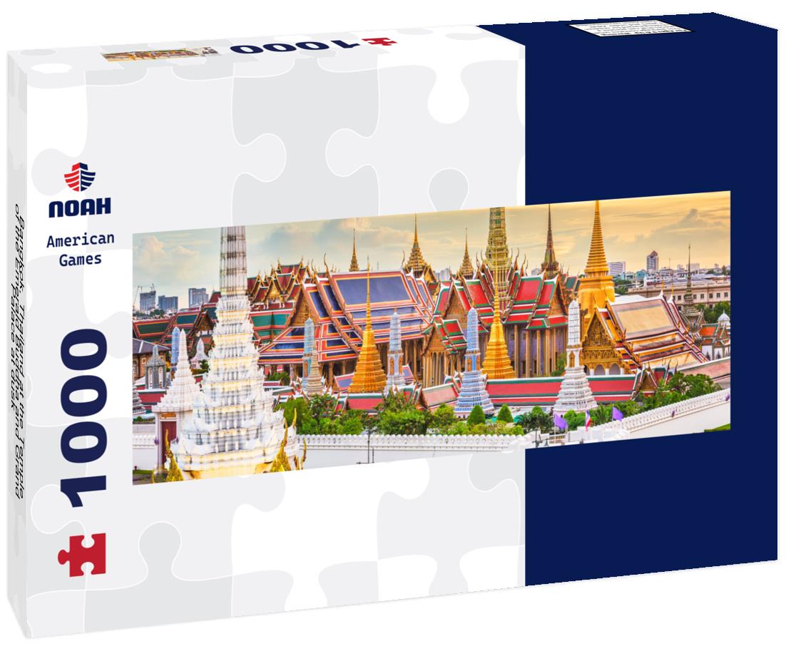 Noah Jigsaw Puzzle Bangkok, Thailand at the Temple of the Emerald Buddha and Grand Palace at dusk panorama 1000 pieces