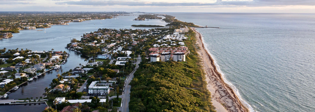 Noah Jigsaw Puzzle Boynton Beach Florida Sunrise View north with the ocean to the east and the inlet to the west panorama 1000 pieces