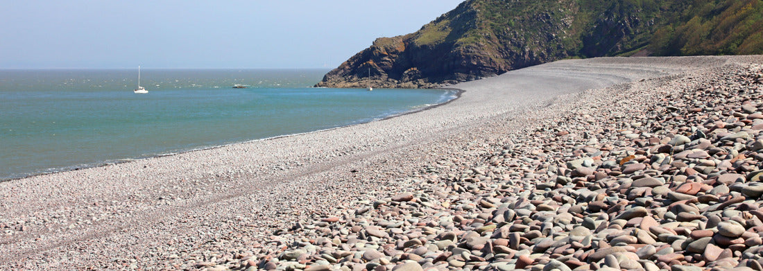 Noah Jigsaw Puzzle View along the shore at Bossington Beach Devon panorama 1000 pieces
