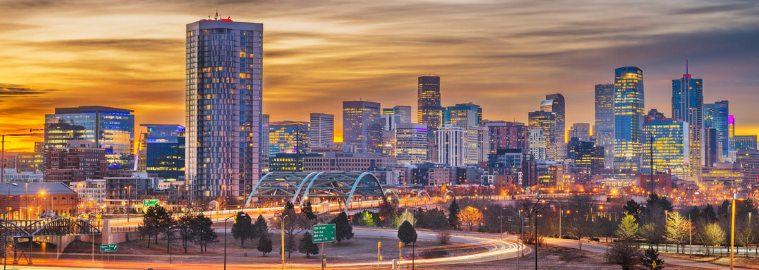 Noah Jigsaw Puzzle Denver, Colorado, USA downtown city skyline at dawn panorama 1000 pieces