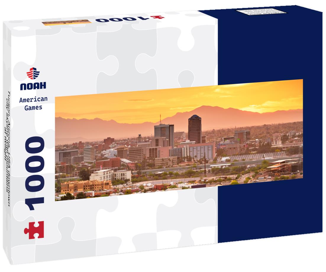 Noah Jigsaw Puzzle Tucson, Arizona, USA downtown city skyline with mountains at twilight panorama 1000 pieces